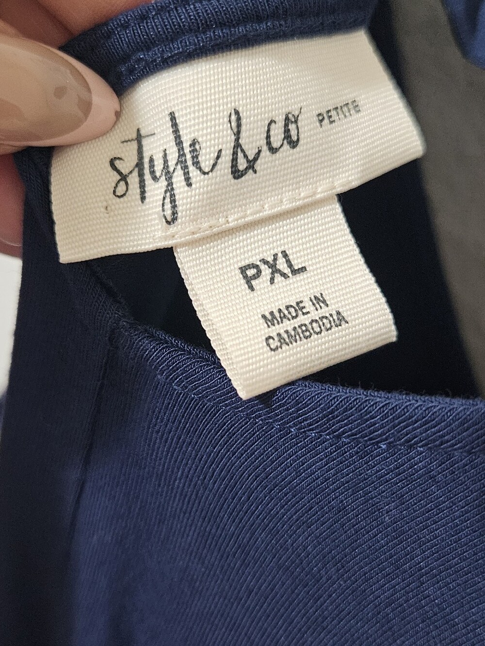 Style & Co. Navy Shell Top - Picture 3 of 7